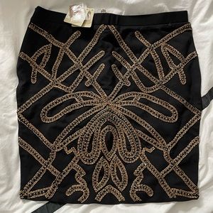 NWT Haute Hippie Beaded Mini Skirt - size 6